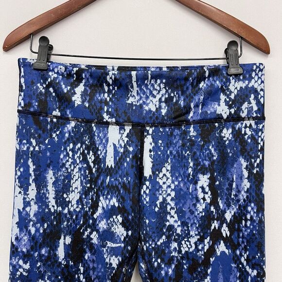 Alo Yoga Womens Sz M Airbrush Deep Electric Blue Python Snakeskin Leggings Pants - Picture 5 of 7